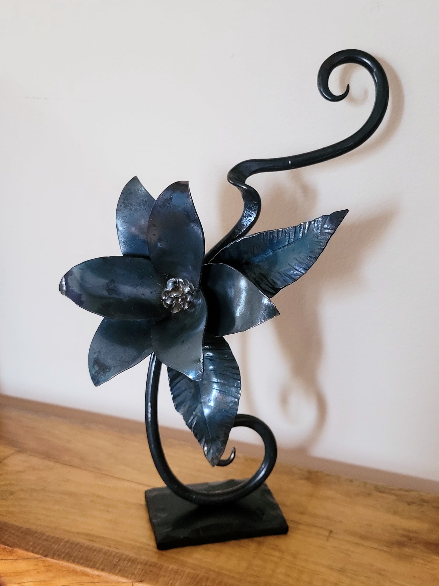 Hand-Forged Floral Sculpture