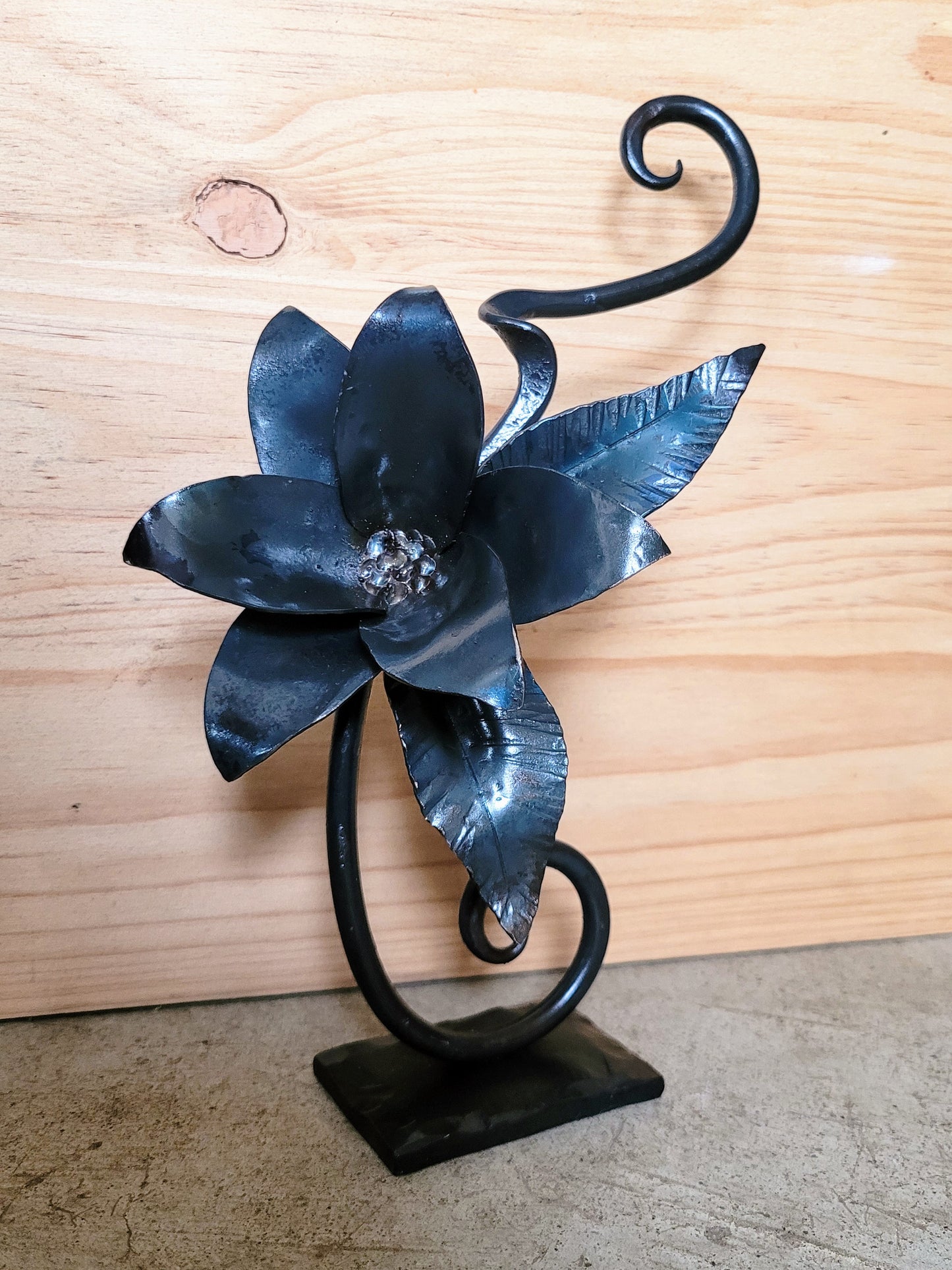 Hand-Forged Floral Sculpture