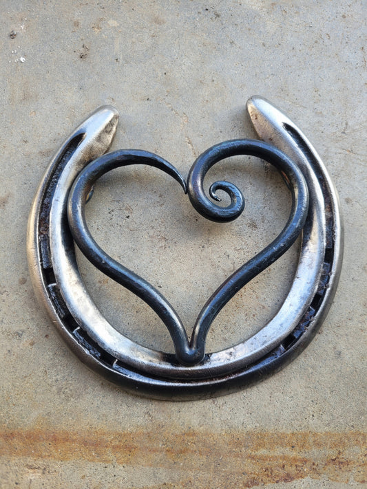 Horseshoe Heart Metal Art