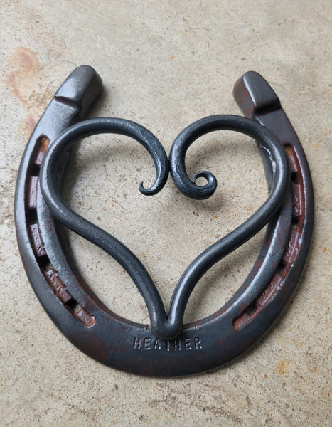 Horseshoe Heart Metal Art