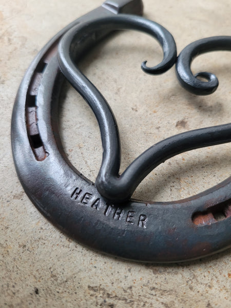 Horseshoe Heart Metal Art