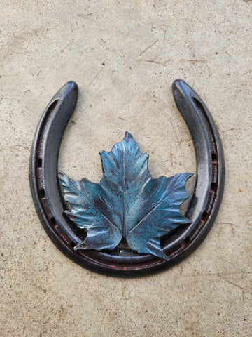 Maple Leaf Horseshoe Metal Art