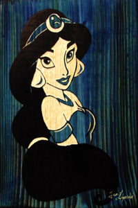 Princess Jasmine Wood Artwork