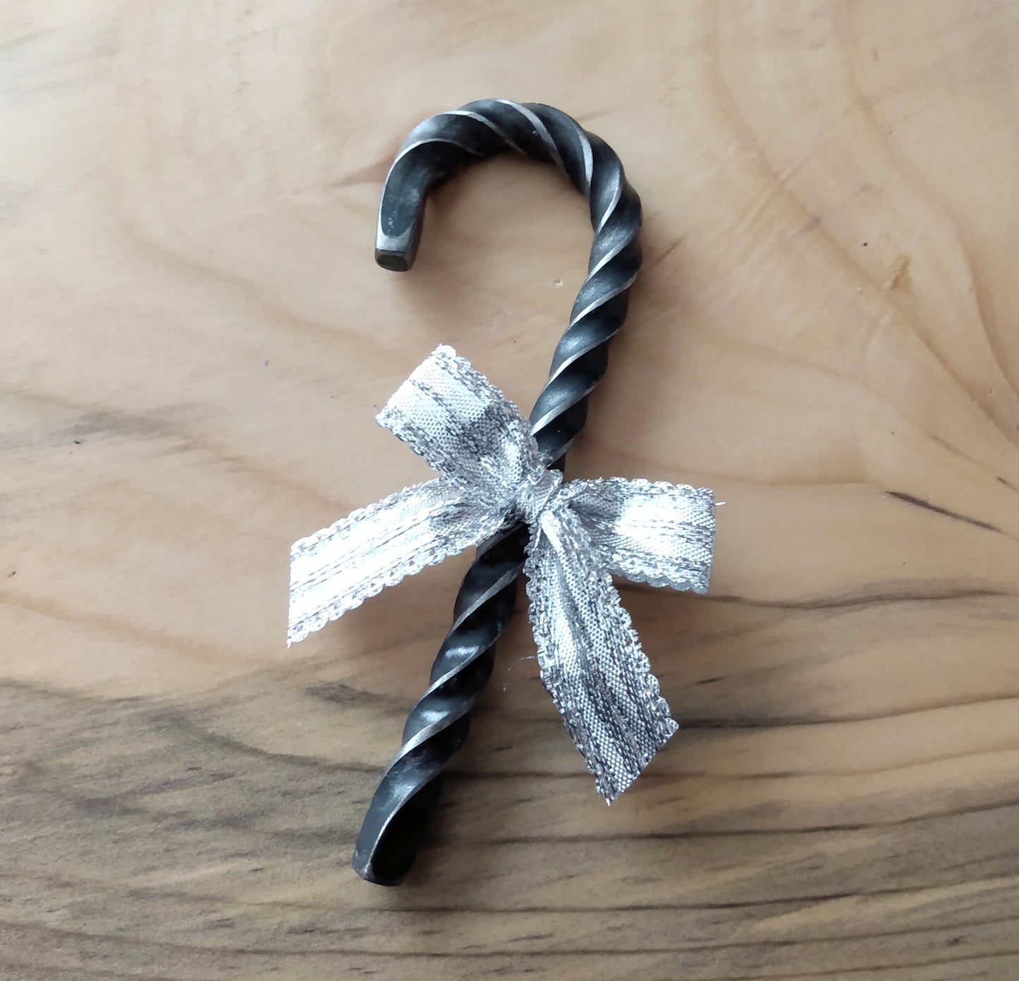 Forged Steel Candy Cane Ornament