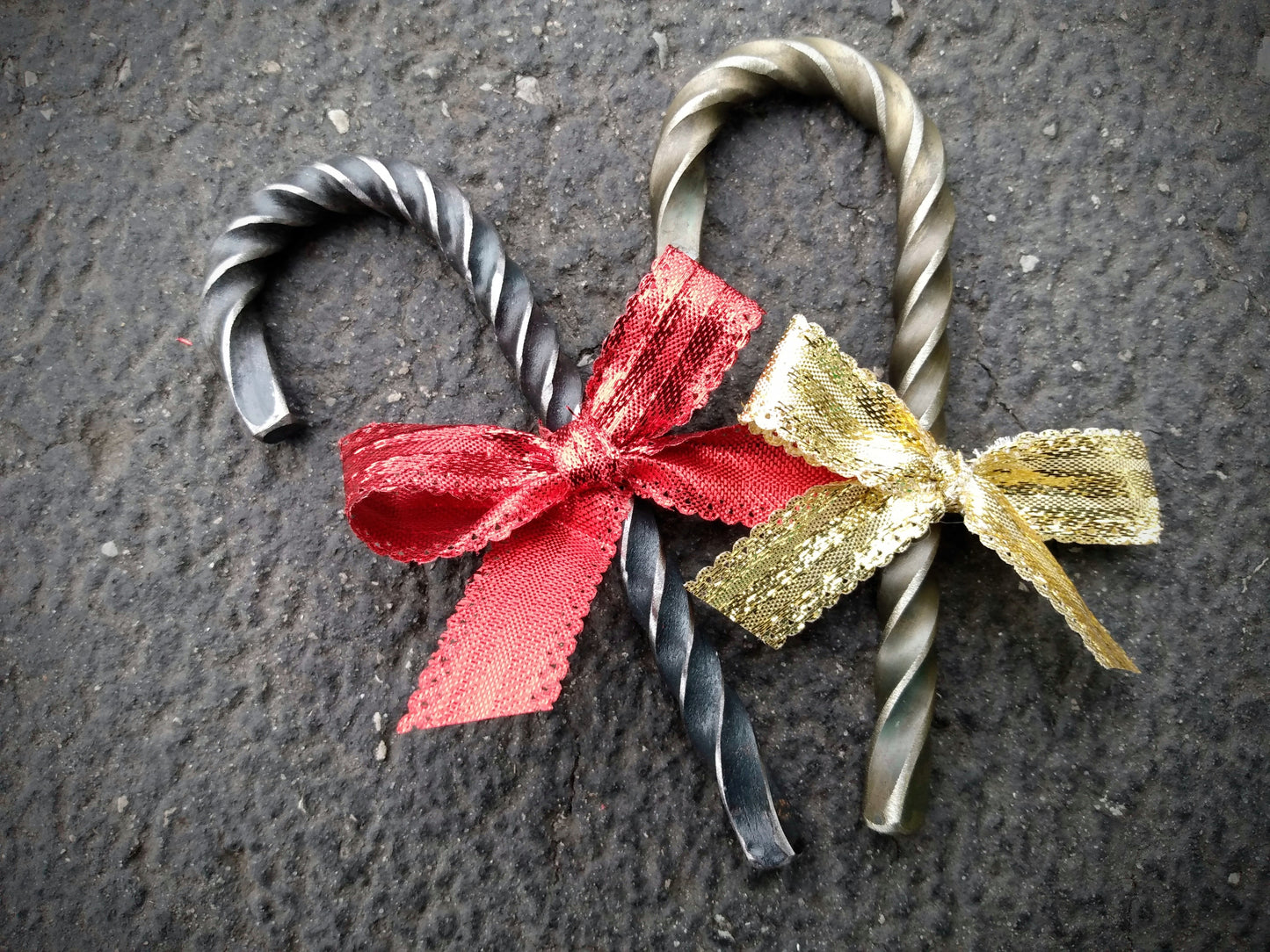 Forged Steel Candy Cane Ornament