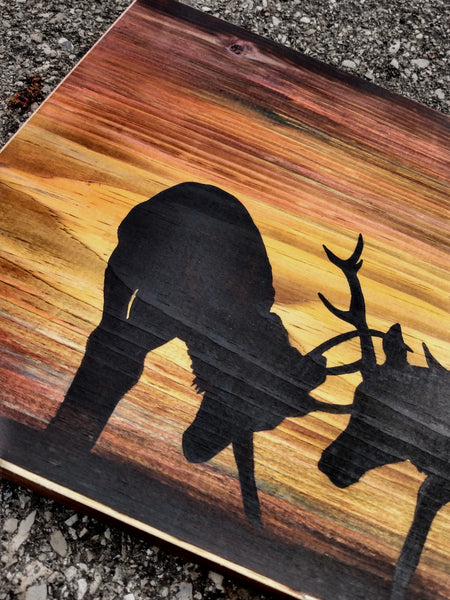 Rutting Stags Silhouette