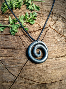 Spiral Forged Necklace Pendant