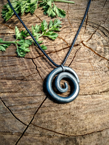 Spiral Forged Necklace Pendant