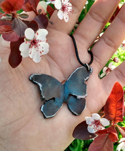 Forged Steel Butterfly Statement Necklace