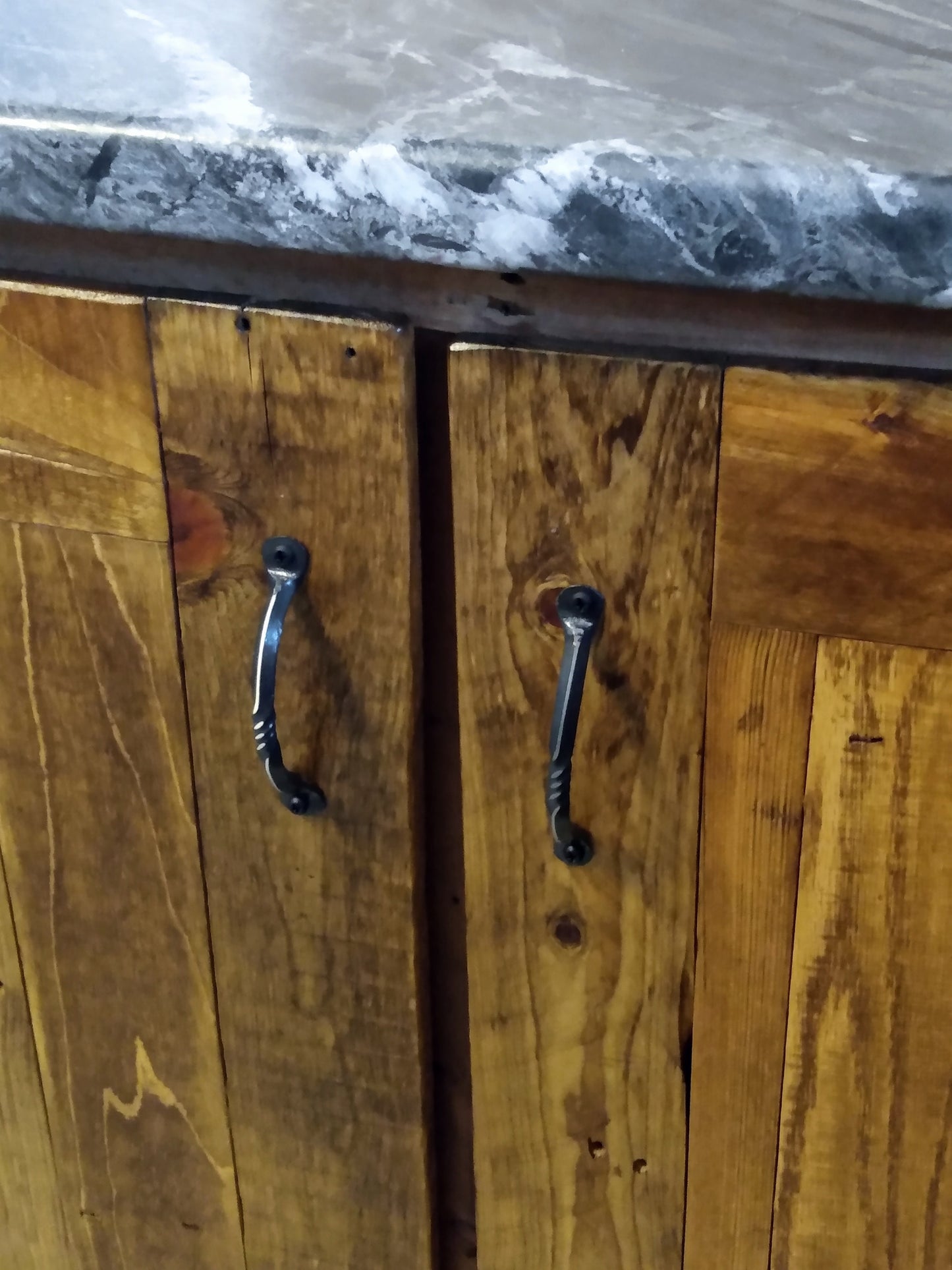 Twisted Iron Drawer Pulls - Black and Silver
