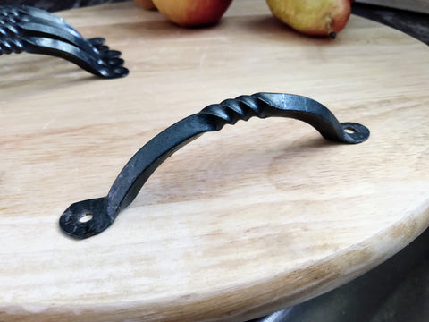 Twisted Iron Drawer Pulls - Black Iron