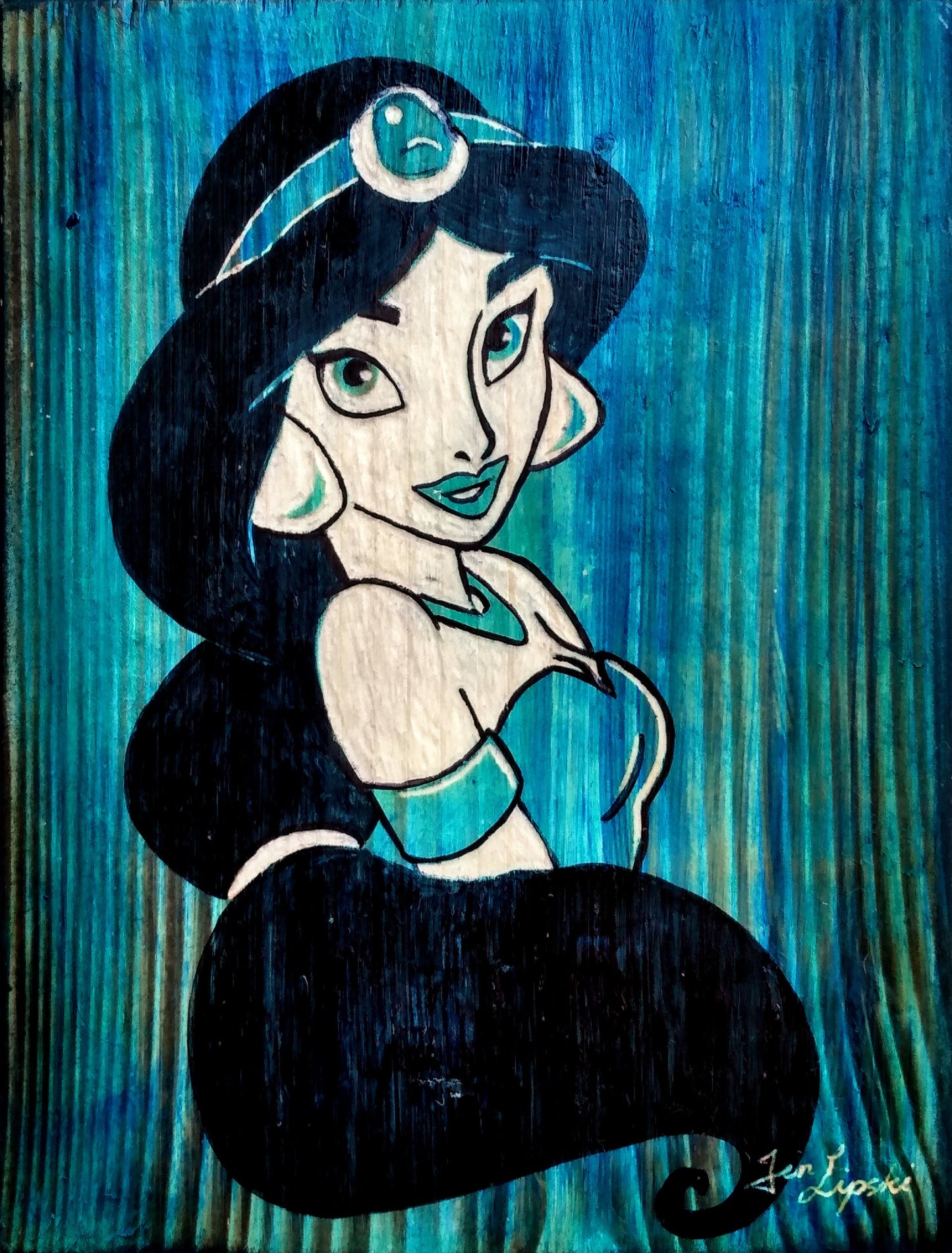 Princess Jasmine Wood Artwork