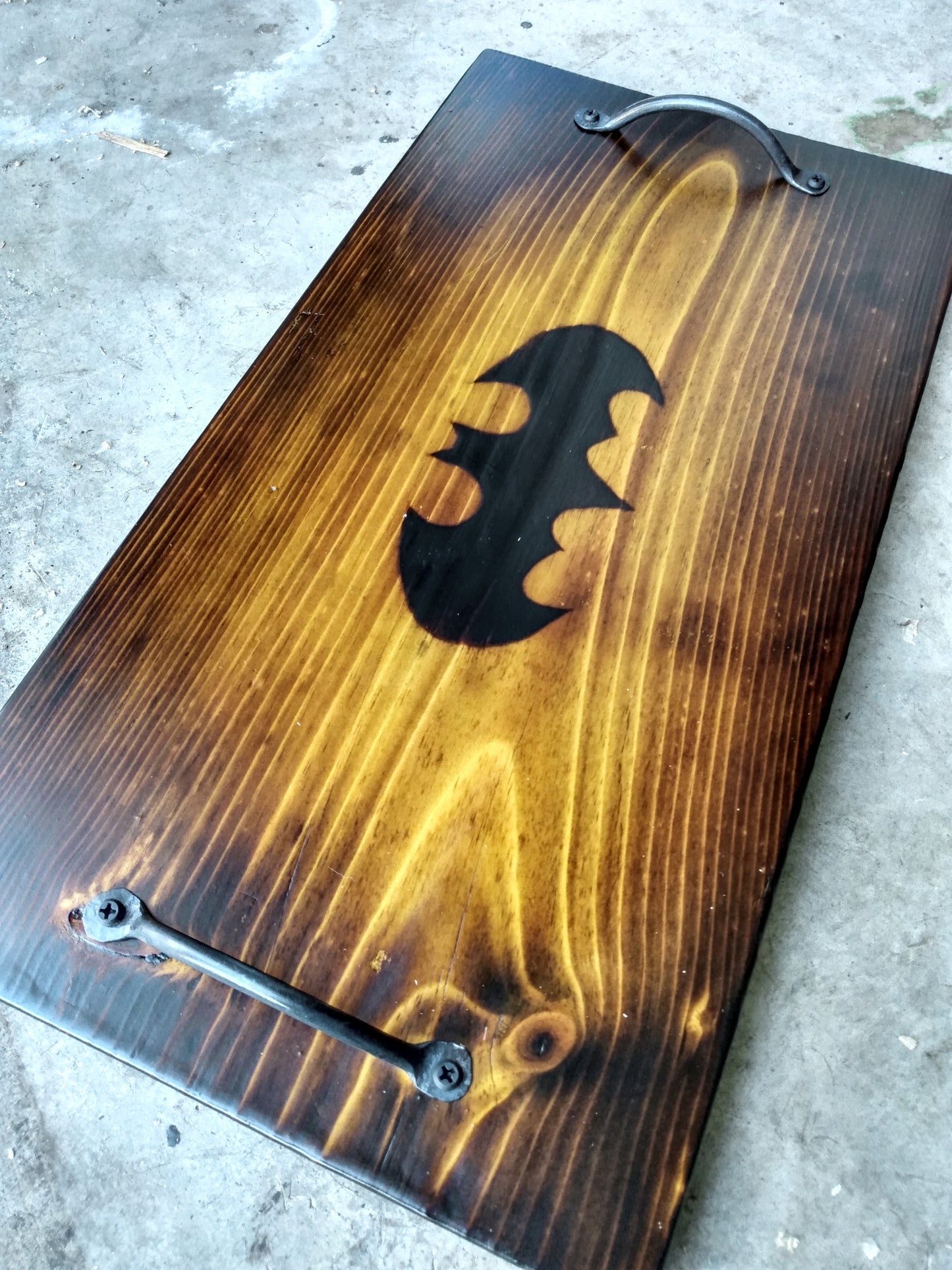 Batman Burned Wood Serving Tray