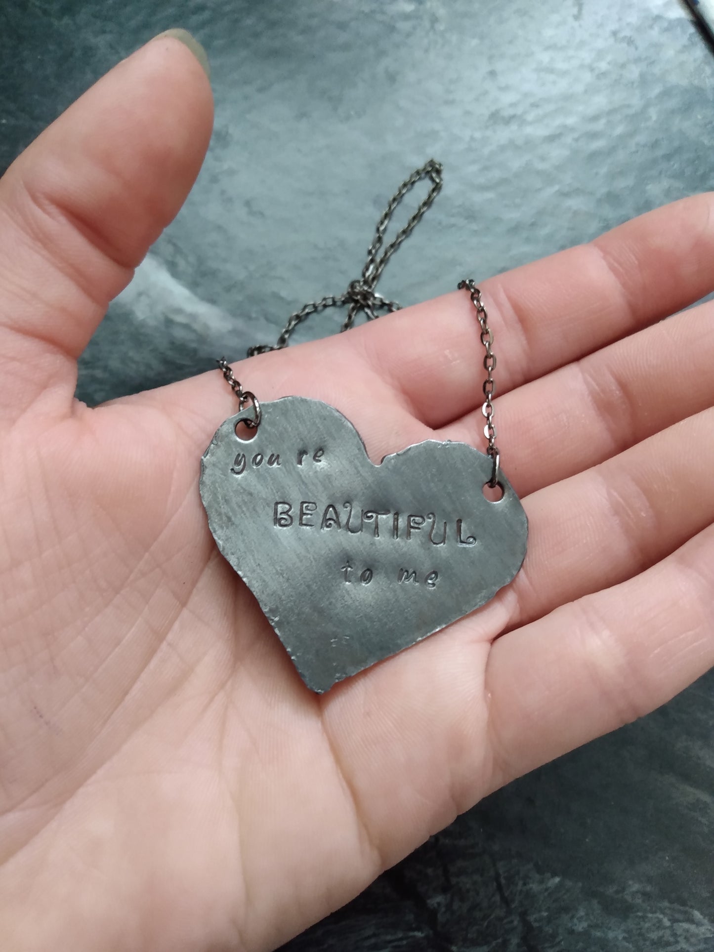 Personalized Heart Necklace with Inscription