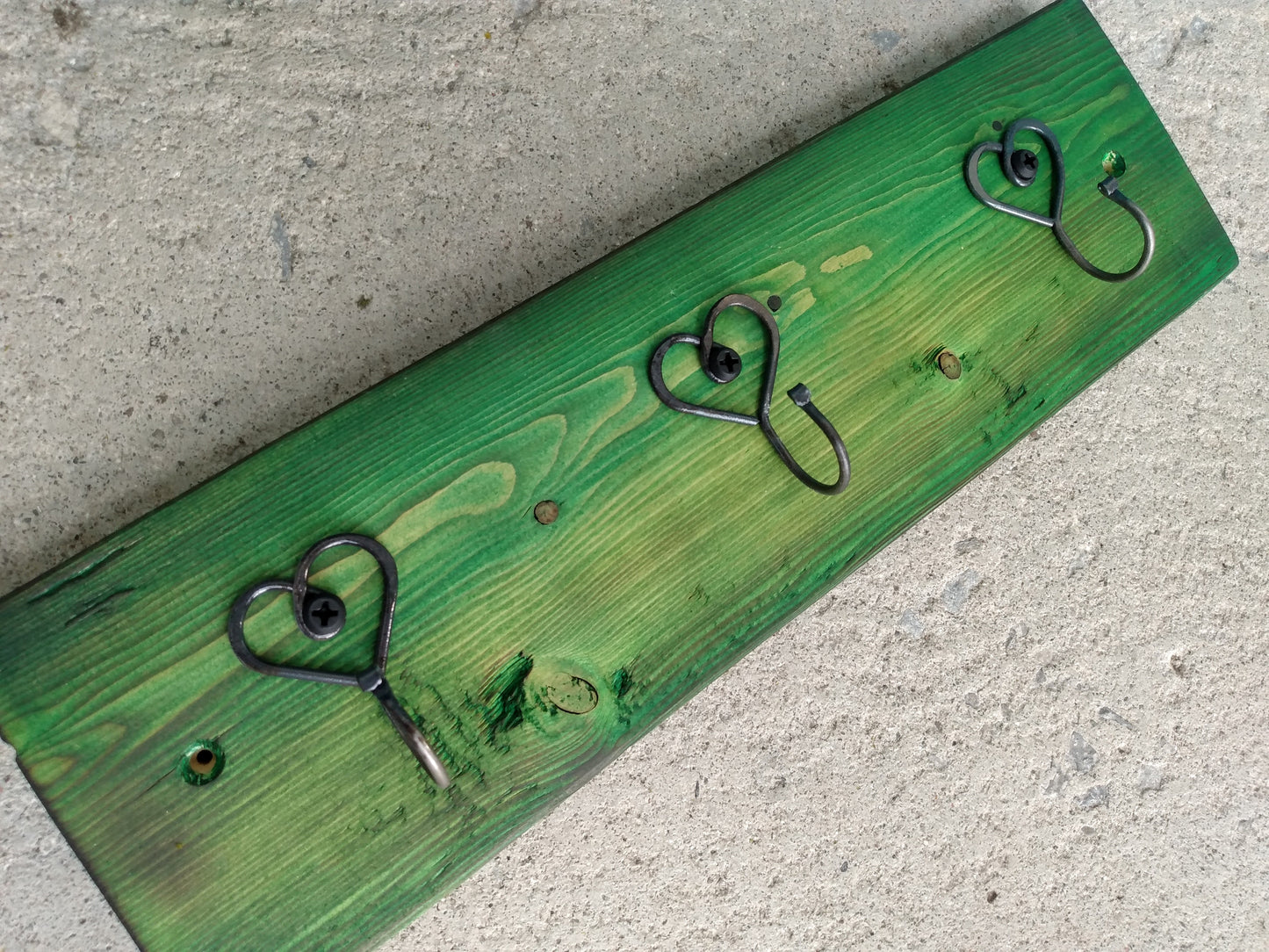 Key Hook Board - Burned and Stained Wood