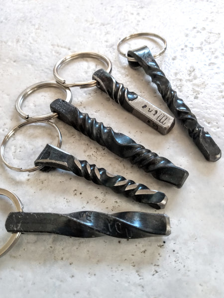 Forge Twisted Iron Keychain