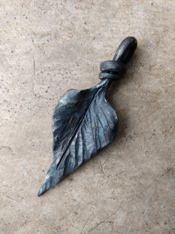 Forged Leaf Pendant