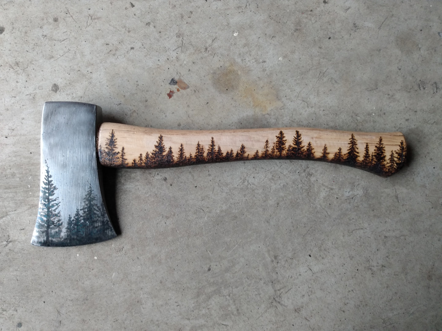 Forest Theme Custom Carved Axe