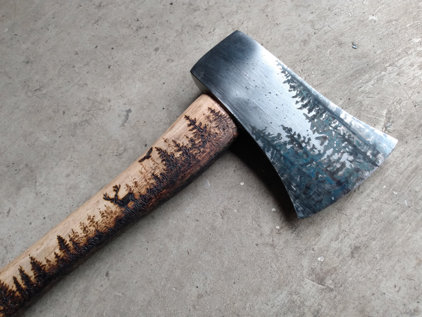 Wilderness Theme Custom Carved Axe