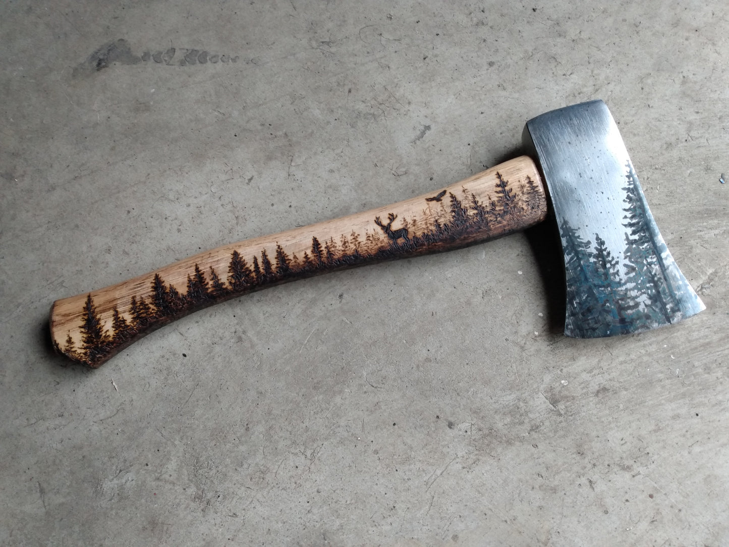 Wilderness Theme Custom Carved Axe