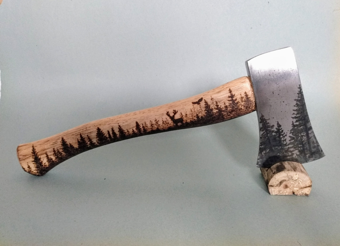 Wilderness Theme Custom Carved Axe