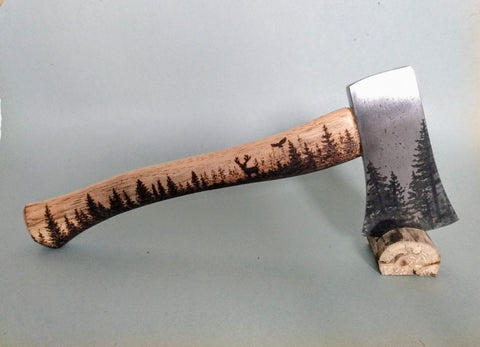 Wilderness Theme Custom Carved Axe