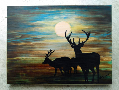 Grazing Deer Silhouette