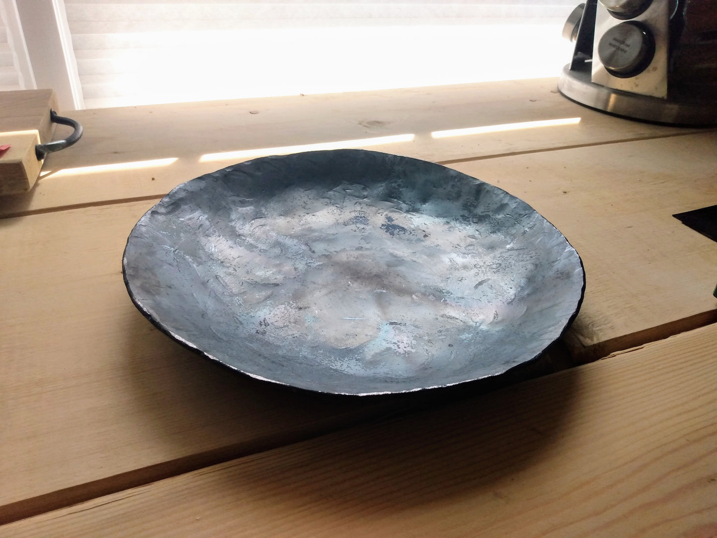 Shallow Hammered Iron Bowl