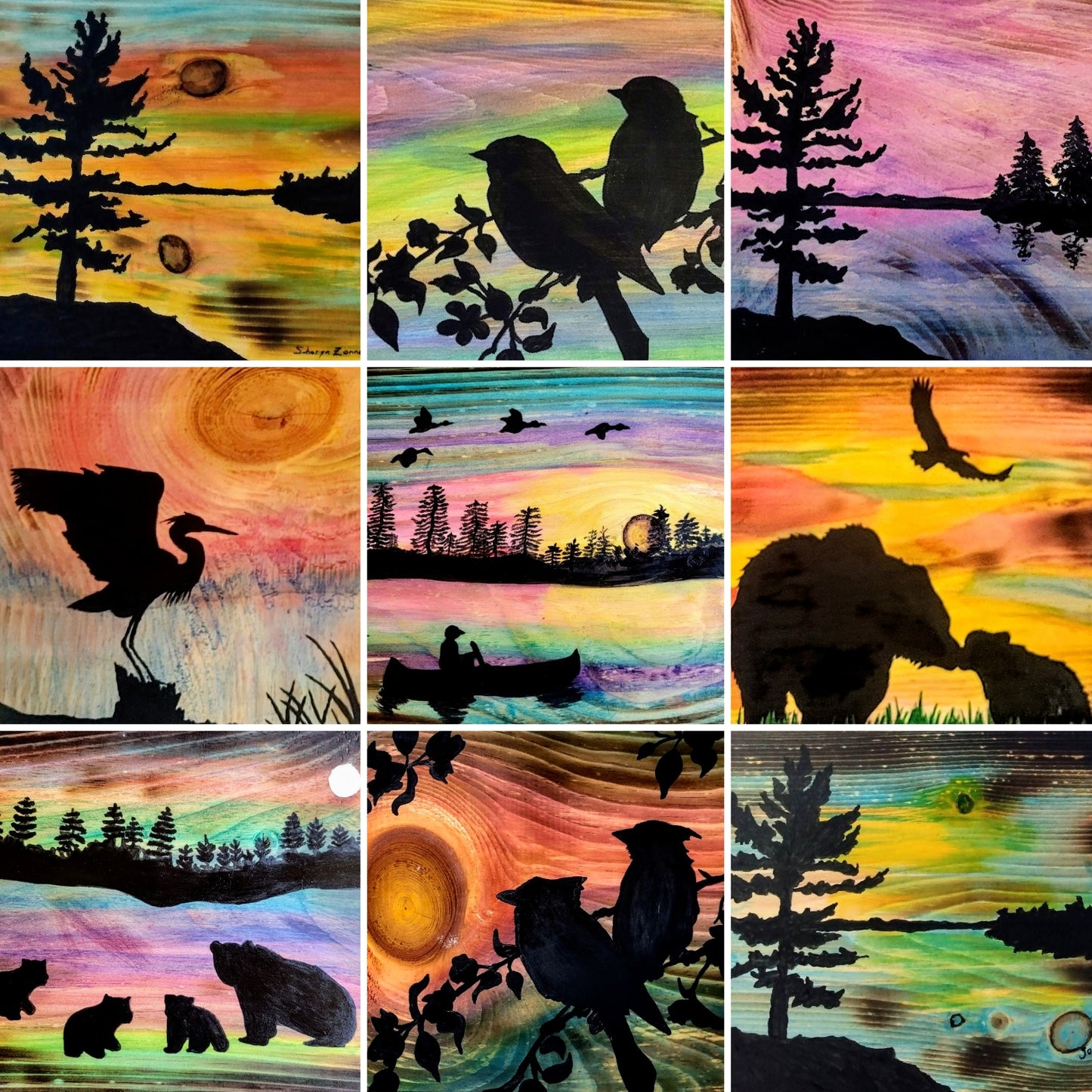 Painting Workshop - Landscape Silhouettes on Wood