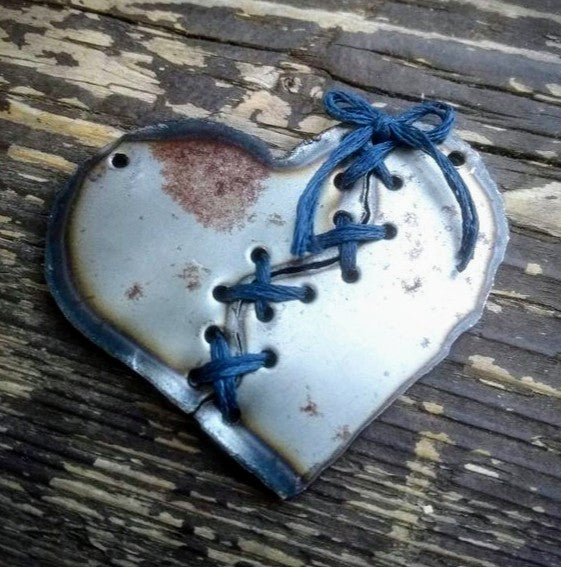 Rustic Broken Heart Necklace