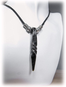 Forged Steel Twisted Necklace Pendant