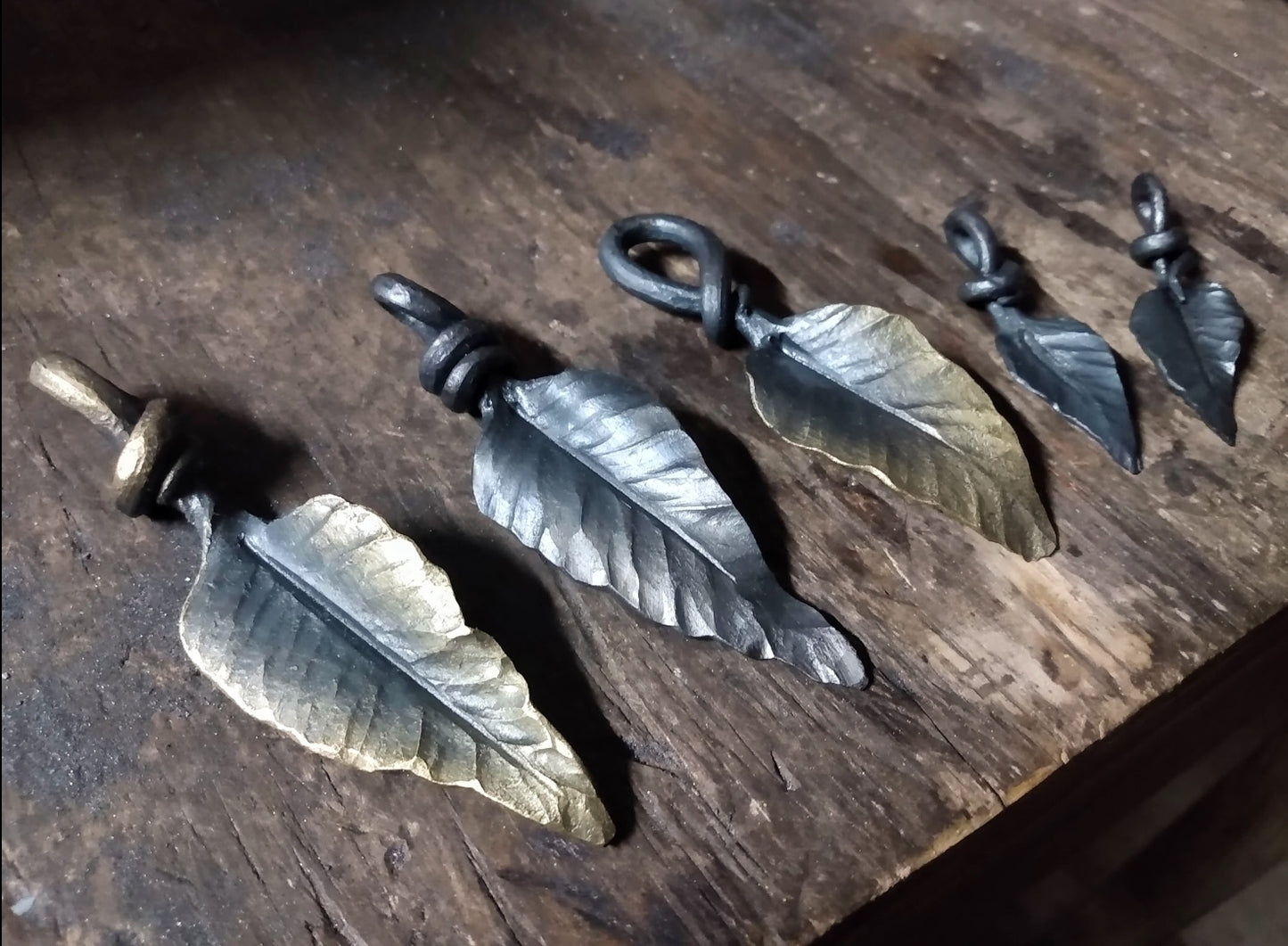 Forged Leaf Pendant