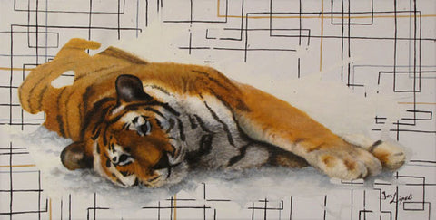 Uncaged - Tiger Painting - 12x24"