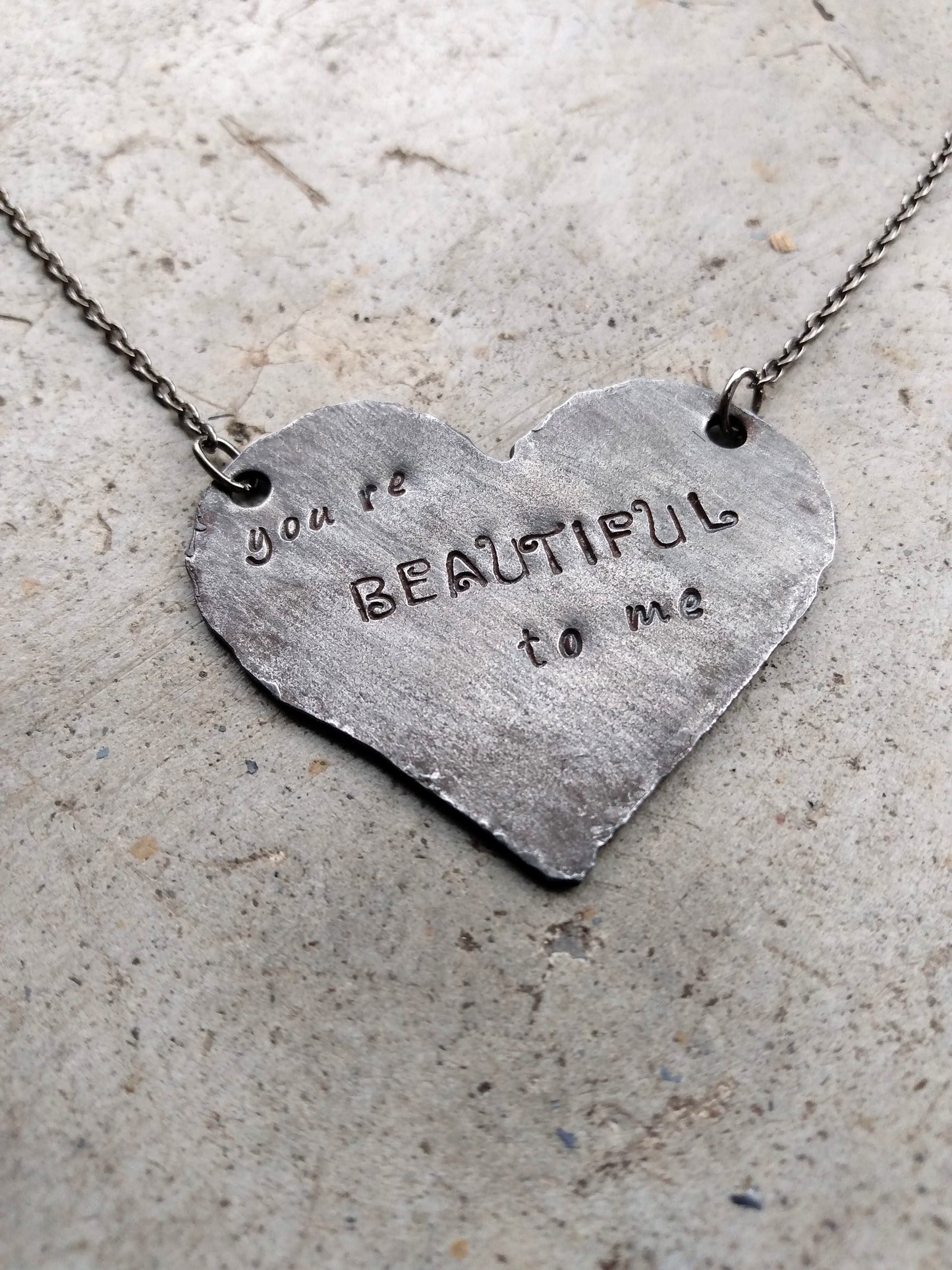 Personalized Heart Necklace with Inscription