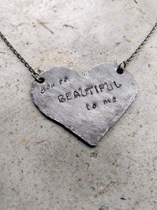 Personalized Heart Necklace with Inscription