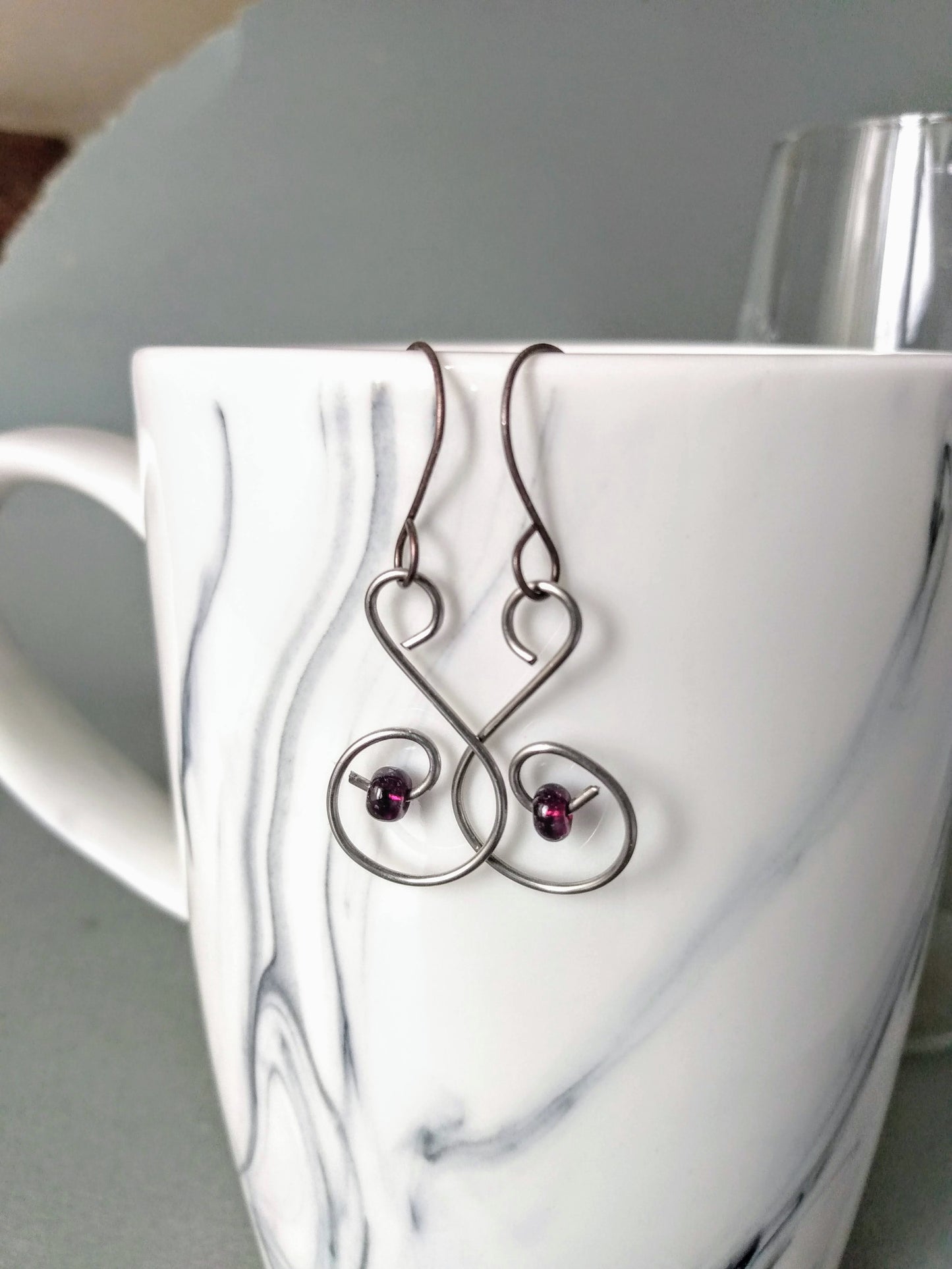 Swirl Drop Pendant Earrings