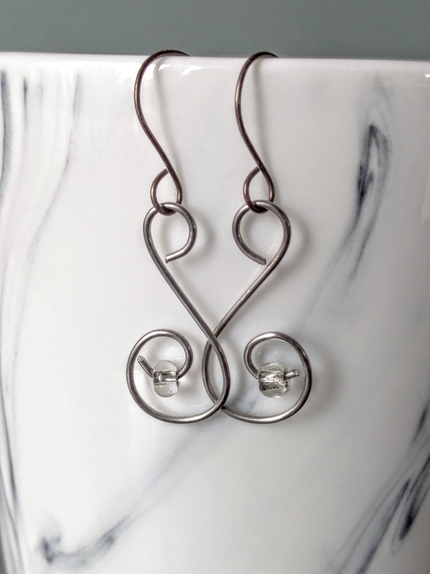 Swirl Drop Pendant Earrings